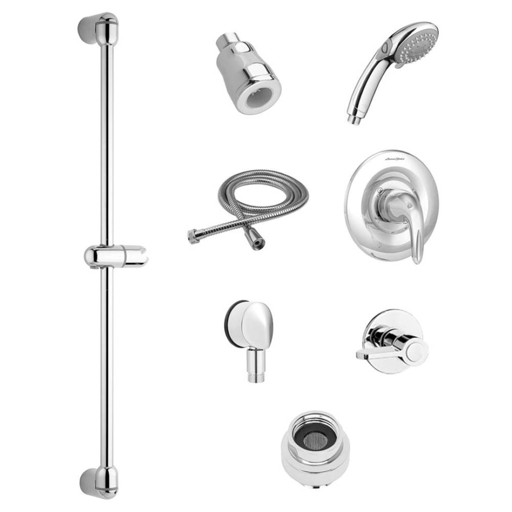 American Standard Commercial Shower System Trim Kit 1.5 gpm/5.7 Lpm With 36-Inch Slide Bar, Hand Shower and Showerhead