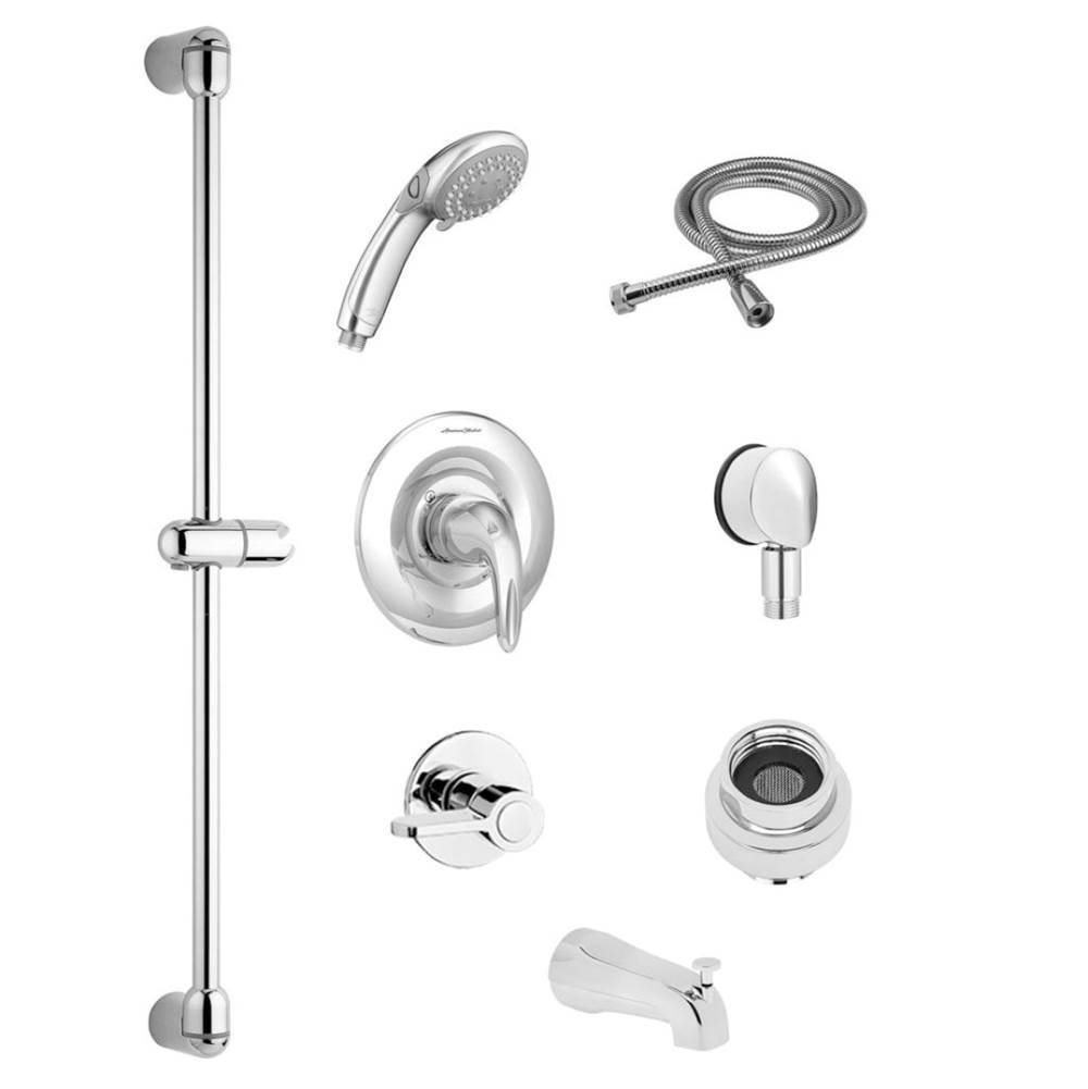American Standard Commercial Shower System Trim Kit 2.5 gpm/9.5 Lpm With 36-Inch Slide Bar, Hand Shower and Tub Spout