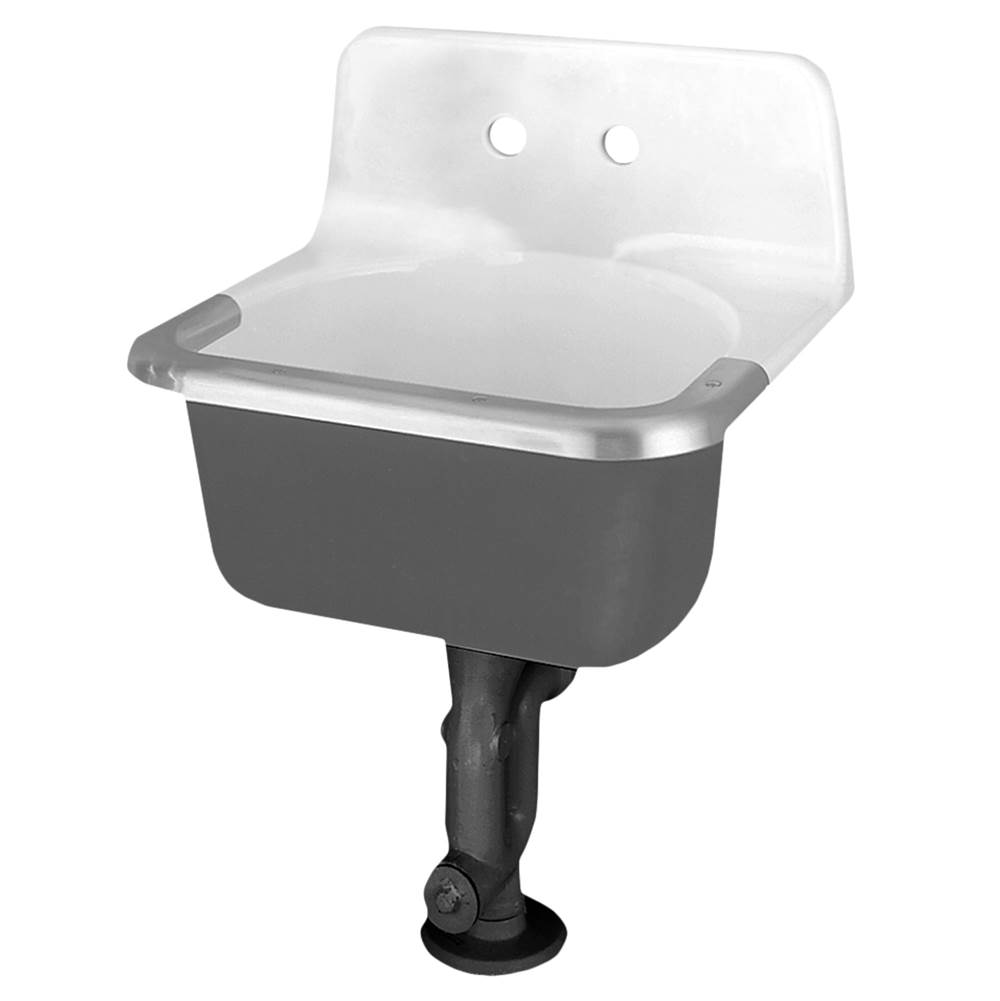 American Standard Akron™ Wall-Hung Cast Iron Service Sink With 8-inch Faucet Holes and Rim Guard