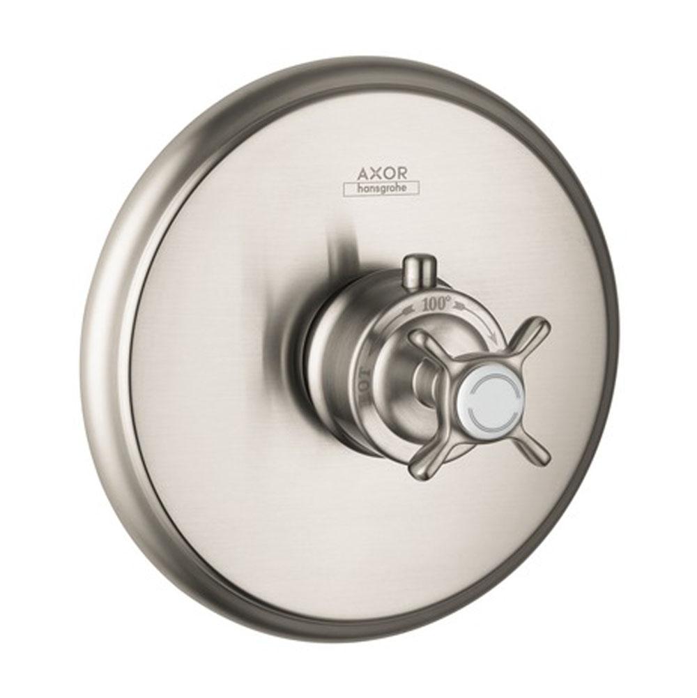 Axor Montreux Thermostatic Trim with Cross Handle in Brushed Nickel
