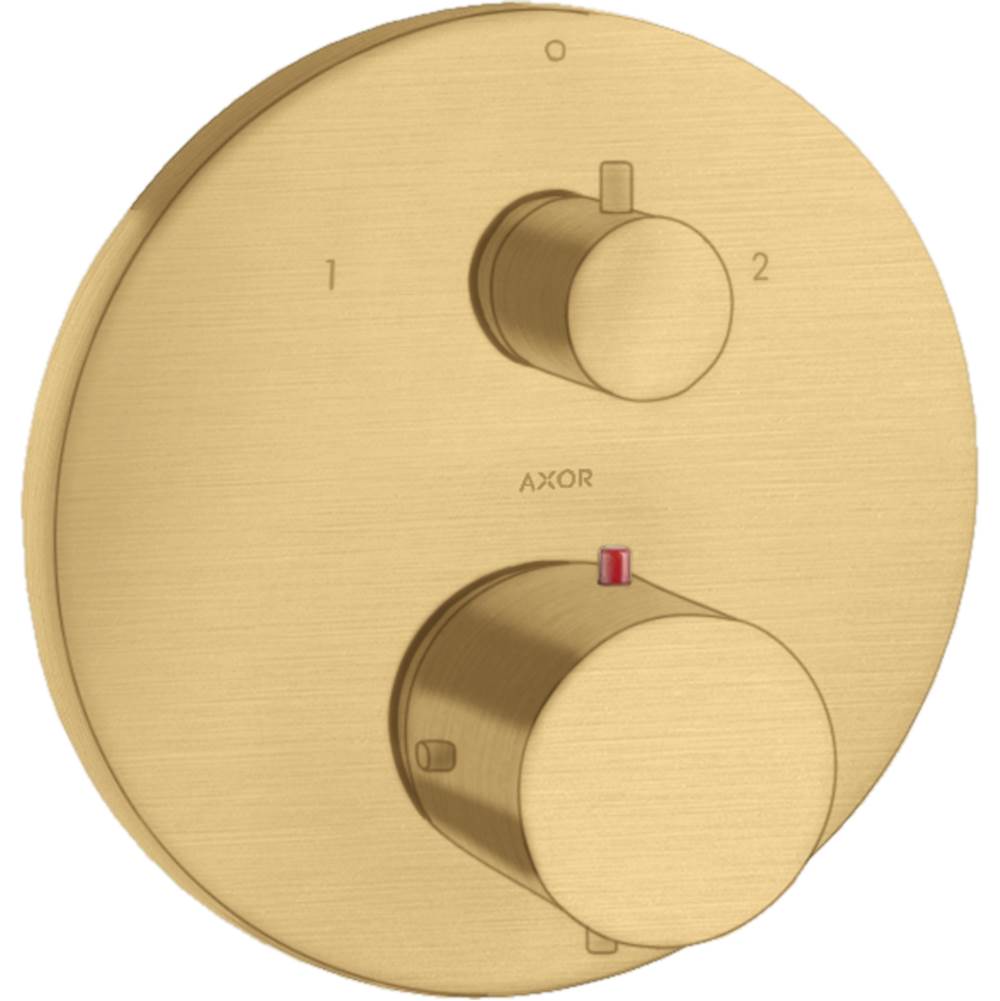Axor Starck Thermostatic Trim with Volume Control and Diverter in Brushed Gold Optic