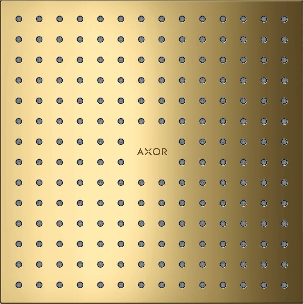 Axor ShowerSolutions Showerhead 250 Square 2-Jet, 2.5 GPM in Polished Gold Optic