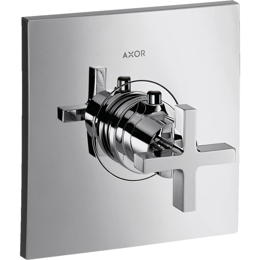 Axor Citterio Thermostatic Trim HighFlow with Cross Handle in Brushed Gold Optic