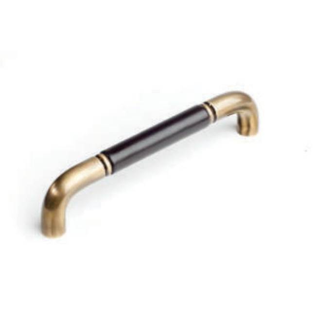 Colonial Bronze Leather Accented Wire Cabinet Pull, Door Pull, Shower Door Pull, Matte Satin Black x Woven Fudge Leather