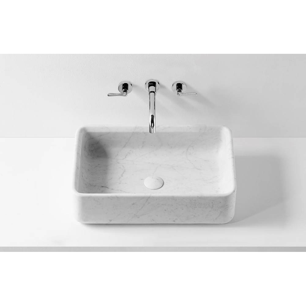 Claybrook Touch Countertop Basin With Matching Pop-Up Waste In Bianco Carrara