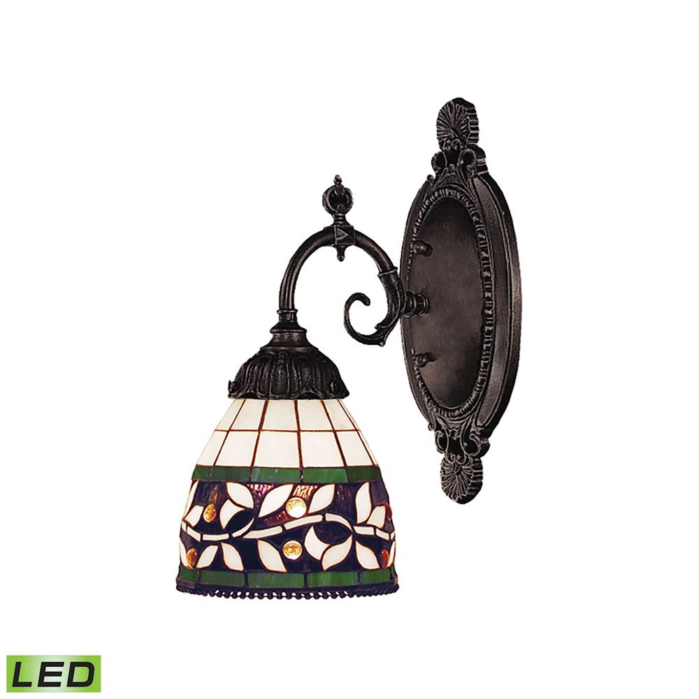 Elk Lighting Mix-N-Match 1-Light Wall Lamp in Tiffany Bronze with Tiffany Style Glass - Includes LED Bulb
