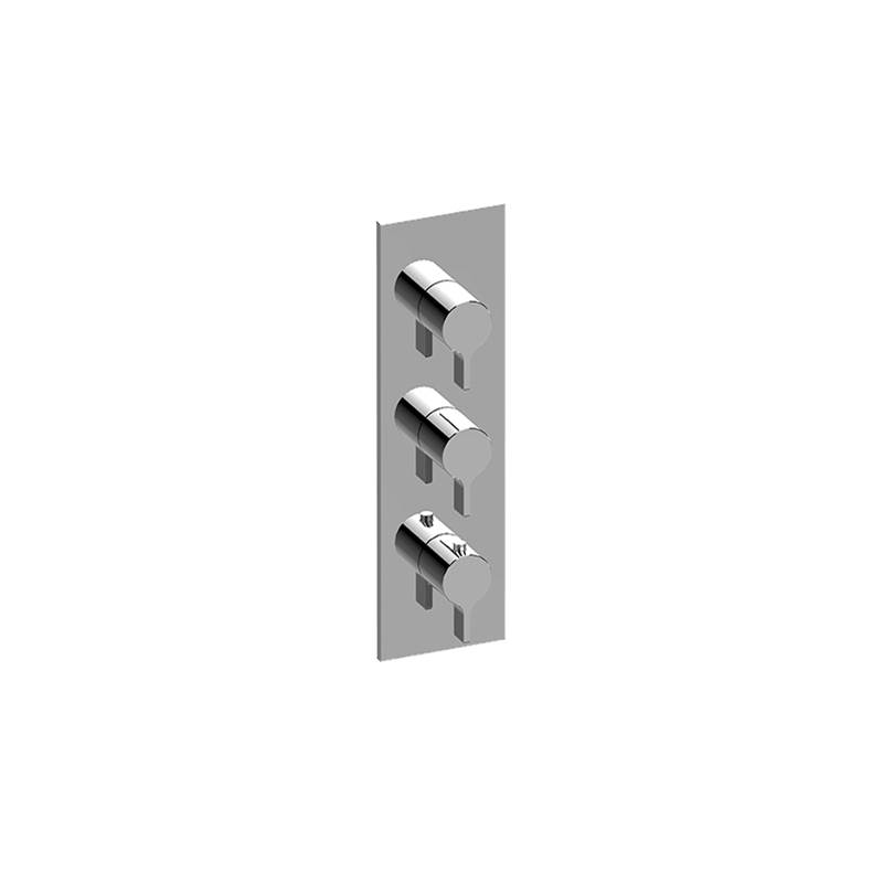 Graff M-Series Square 3-Hole Trim Plate with Terra Handles (Vertical Installation)