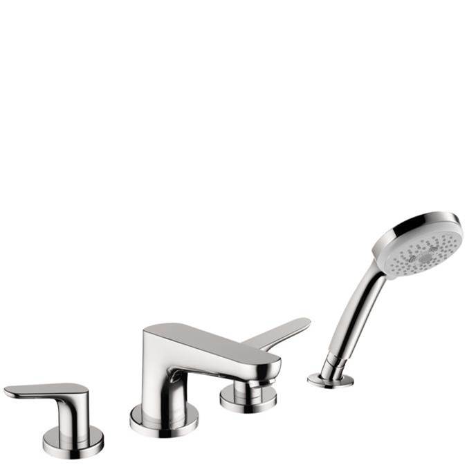 Hansgrohe Focus 4-Hole Roman Tub Set Trim with 1.8 GPM Handshower in Chrome