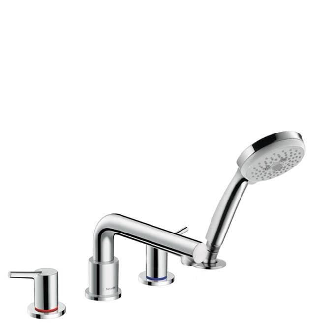 Hansgrohe Talis S 4-Hole Roman Tub Set Trim with 1.8 GPM Handshower in Chrome