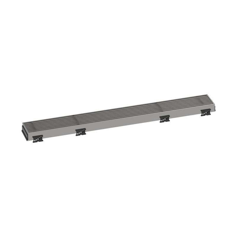 Hansgrohe RainDrain Match Trim Boardwalk for 23 5/8'' Rough with Height Adjustable Frame in Brushed Stainless Steel