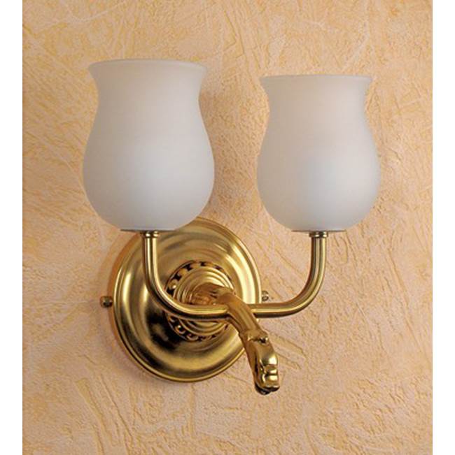 Herbeau ''Pompadour'' Double Wall Light in French Weathered Brass