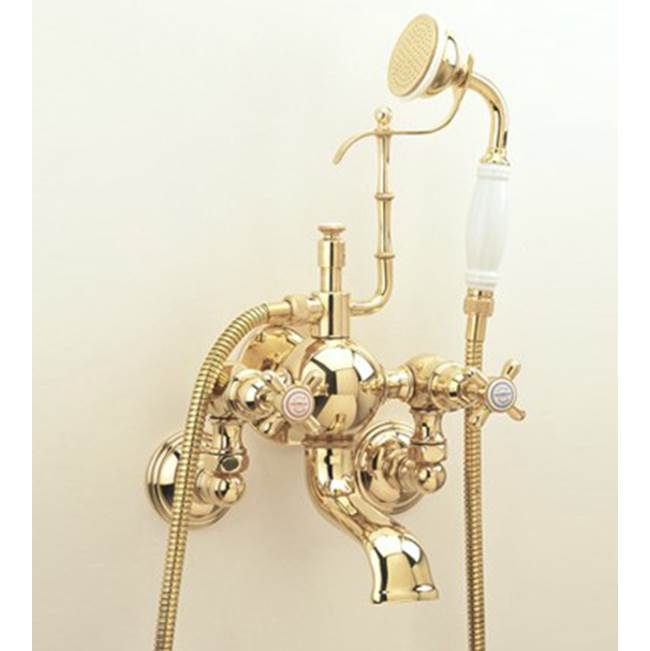Herbeau ''Royale'' Exposed Tub and Shower Mixer Wall Mounted in Polished Nickel