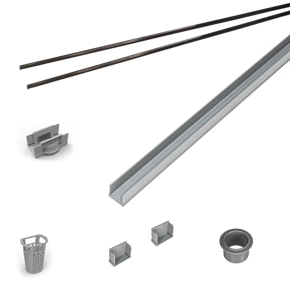 Infinity Drain 96'' Rough Only Kit for S-AG 38 and S-DG 38 series. Includes PVC Components and Channel Trim