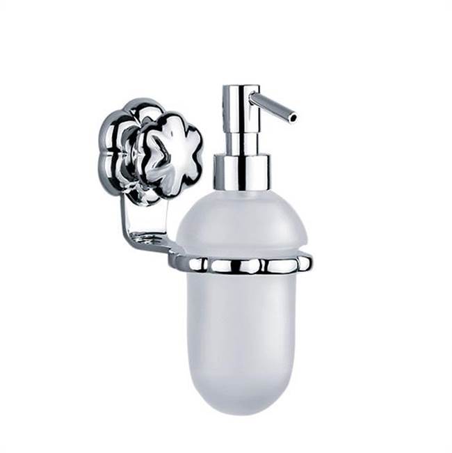 Joerger Florale Crystal Soap Dispenser, Complete, Platinum Matte With Black Crystal