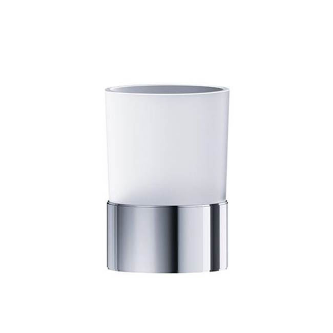 Joerger Mink Exal Series Countertop Tumbler Holder With Round Frosted Crystal Glass Tumbler