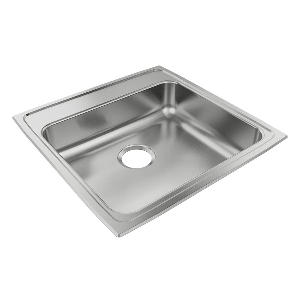 Just Manufacturing SS 22'' x 22'' x 6-1/2'' 4-Hole Single Bowl Drop-in ADA Sink