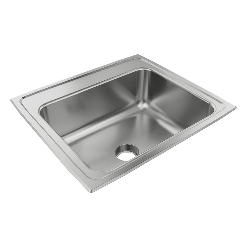 Just Manufacturing Stainless Steel 22'' x 19-1/2'' x 7-5/8'' 2-Hole Single Bowl Drop-in Sink w/Integra Drain
