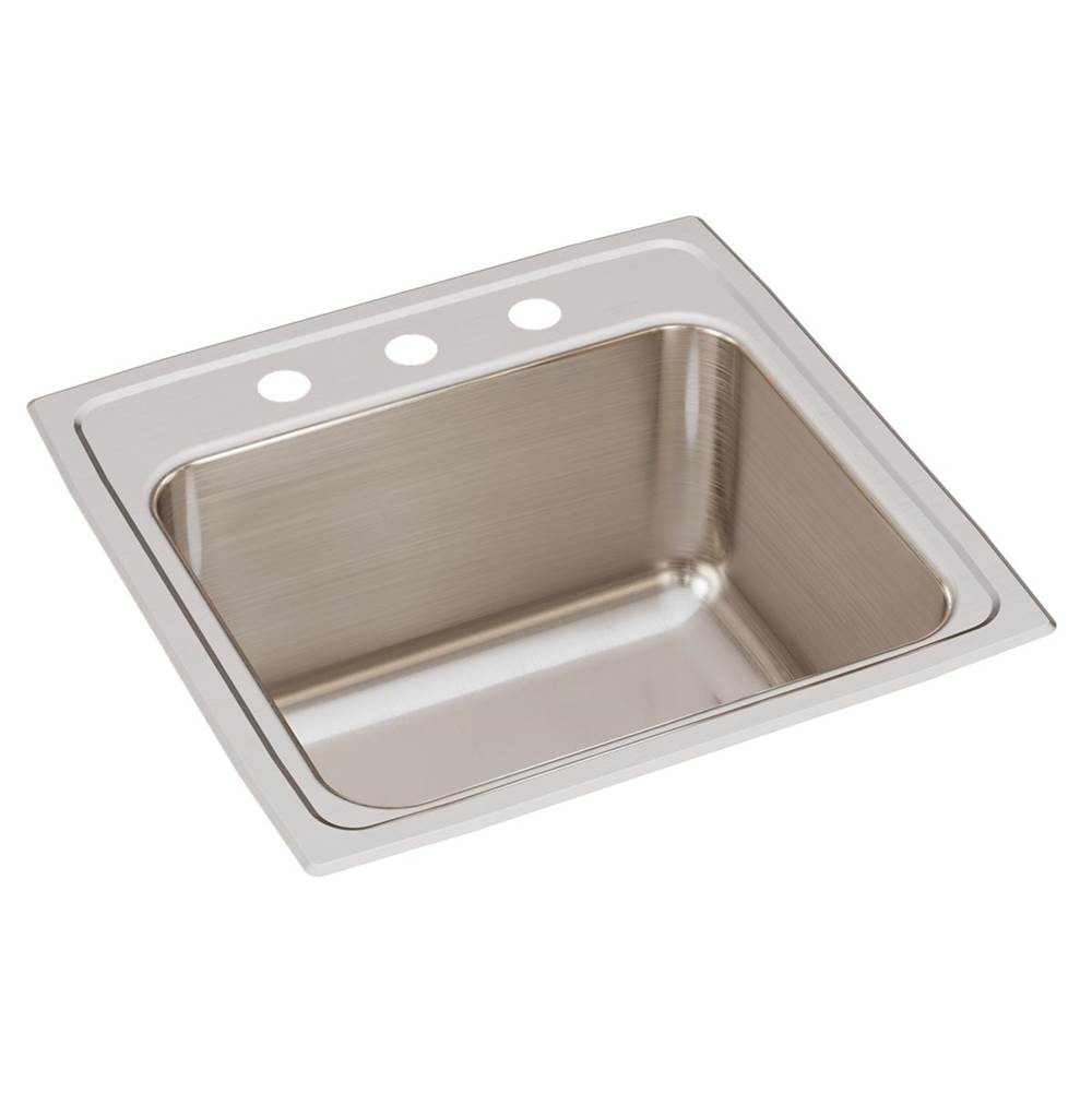 Just Manufacturing Stainless Steel 19-1/2'' x 19'' x 10-1/8'' 3-Hole Single Bowl Drop-in Utility Sink