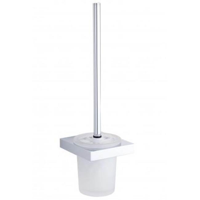 Kartners BERLIN - Wall Mounted Toilet Brush Set with Frosted Glass-Polished Gold