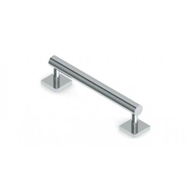 Kartners 9400 Series 24-inch Round Grab Bar with Square Rosettes-Polished Chrome