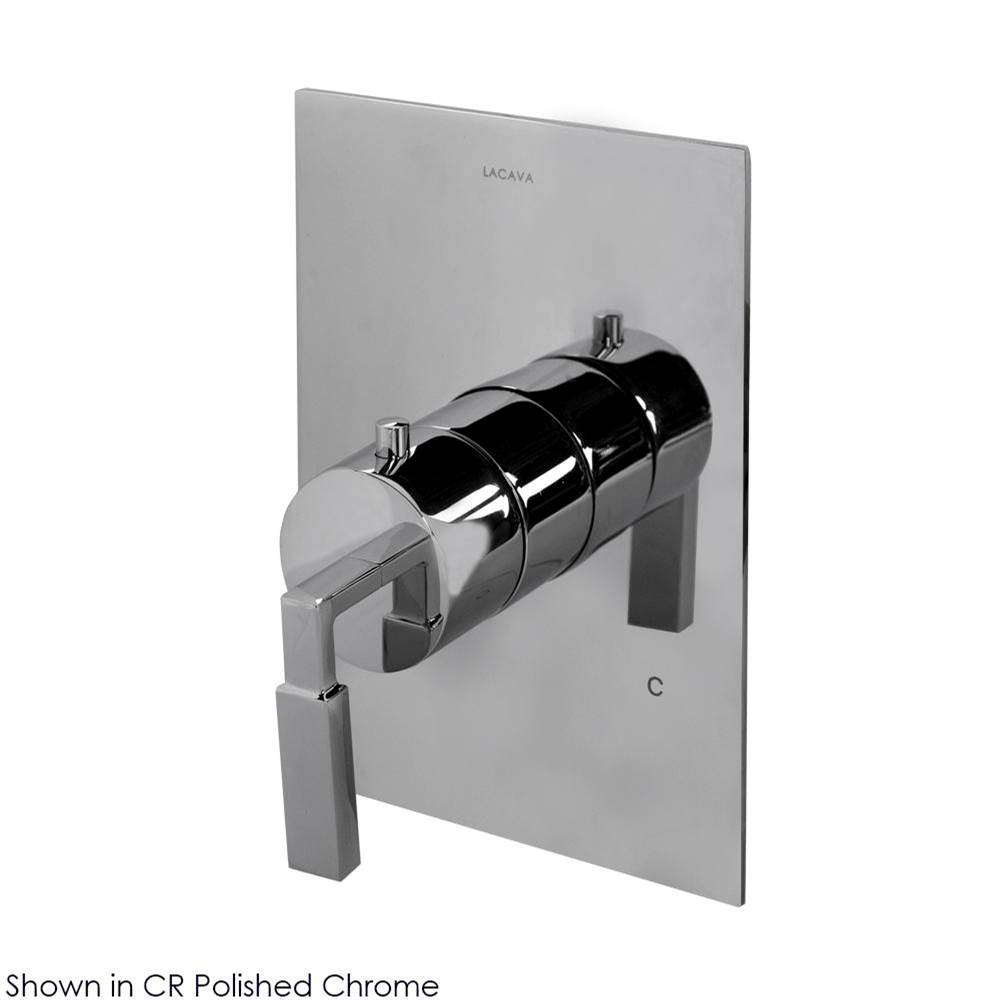 Lacava TRIM ONLY - Built-in thermostatic valve with single handle and rectangular backplate. Water flow rate: 10.5 gpm at 43.5 psi