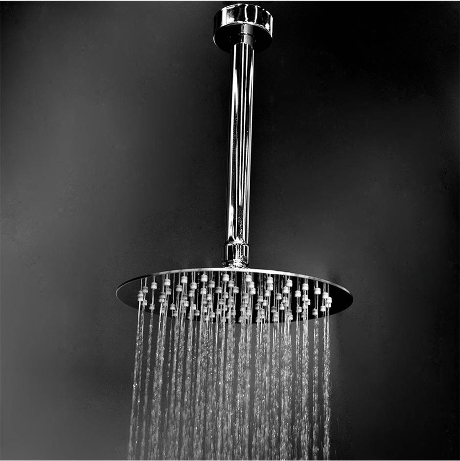 Lacava Wall mount or ceiling mount tilting round shower head with ultra thin edge and flow regulator 2.