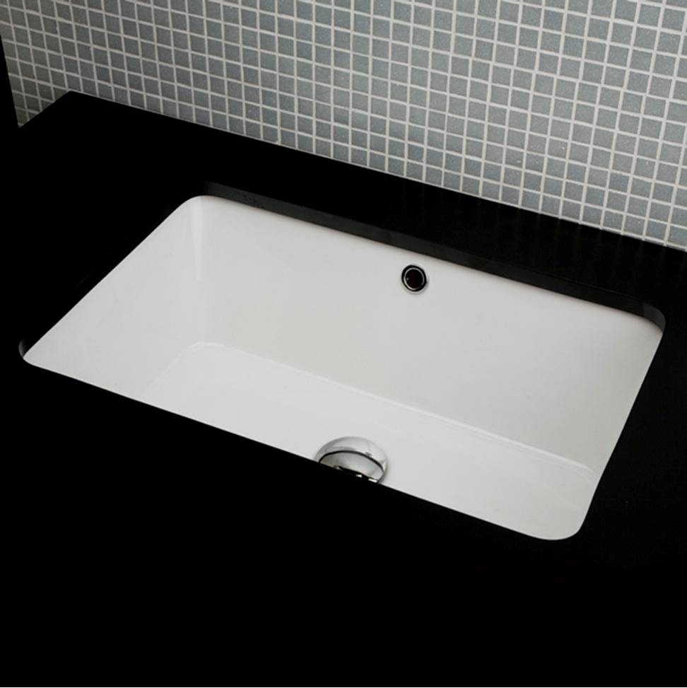 Lacava Under-counter porcelain Bathroom Sink with glazed exterior and overflow, 23 5/8''W, 15 3/4''D, 7 7/8''H