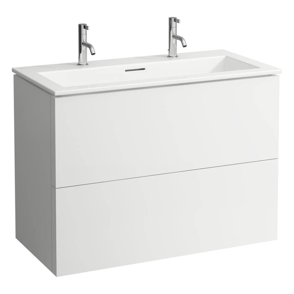 Laufen Combipack 39 3/8'', washbasin ''slim'' with vanity unit with 2 drawers, incl. drawer organizer, wall mounted