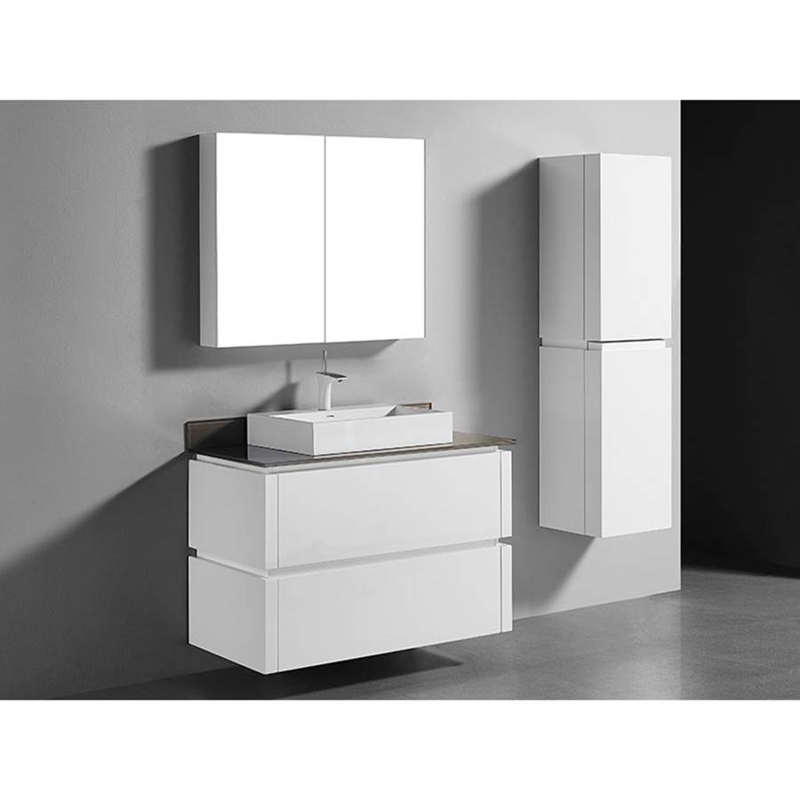 Madeli Cube 42''. White, Wall Hung Cabinet, 41-5/8'' X 22'' X 28''