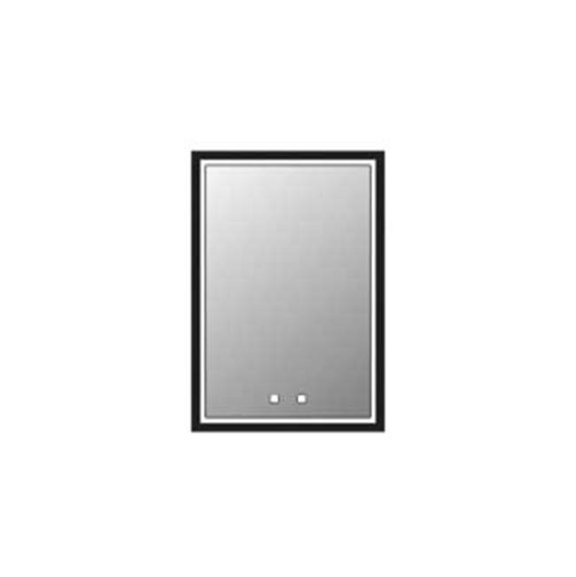 Madeli Illusion Lighted Mirrored Cabinet , 20X36''Right Hinged-Recessed Mount, Brus. Nickel Frame-Lumen Touch+, Dimmer-Defogger-2700/4000 Kelvin