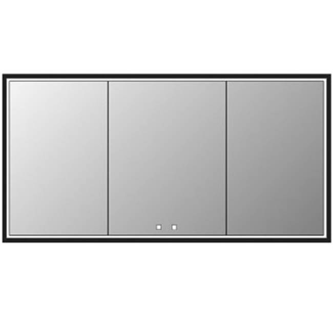 Madeli Illusion Lighted Mirrored Cabinet , 72X36''-24L/24L/24R-Recessed Mount, Pol. Chrome Frame-Lumen Touch+, Dimmer-Defogger-2700/4000 Kelvin
