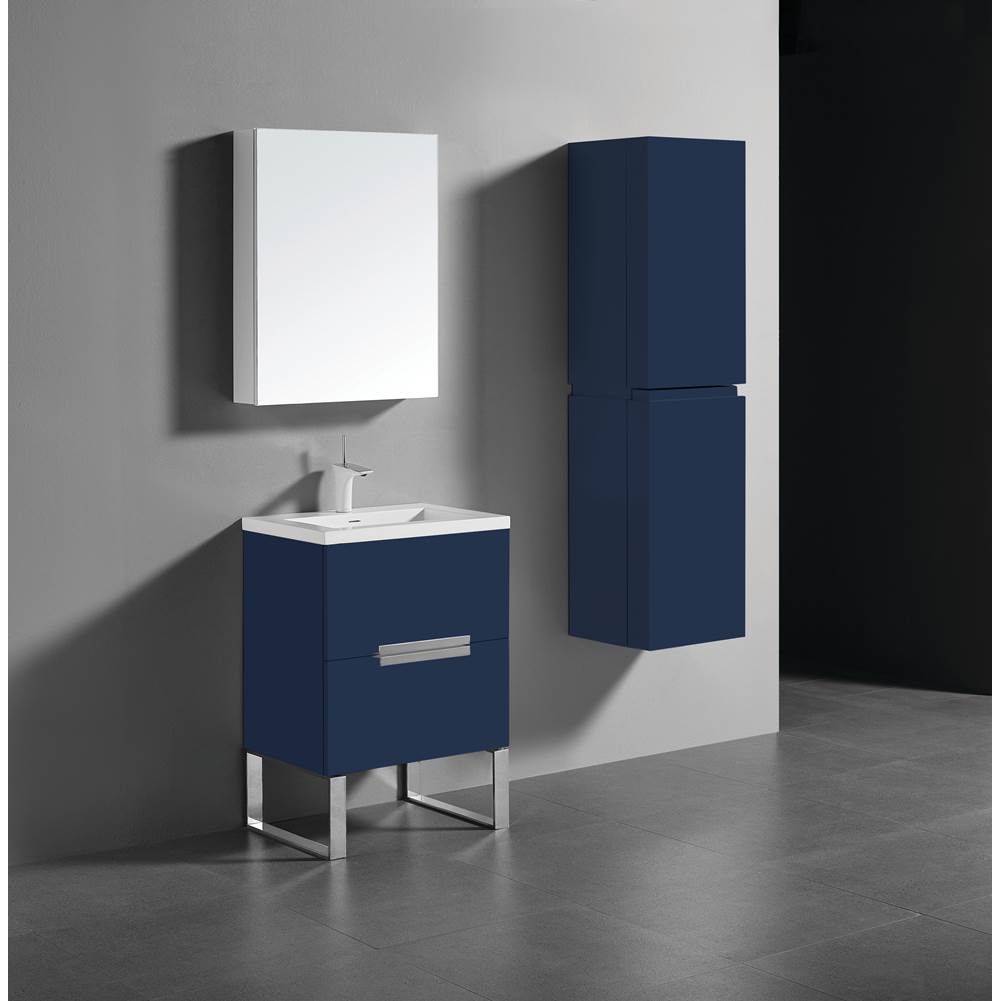 Madeli Soho 24''. Sapphire Free Standing Cabinet Polished Chrome Handles (X2) C-Base (X1) 23-5/8''X18''X33-1/2''