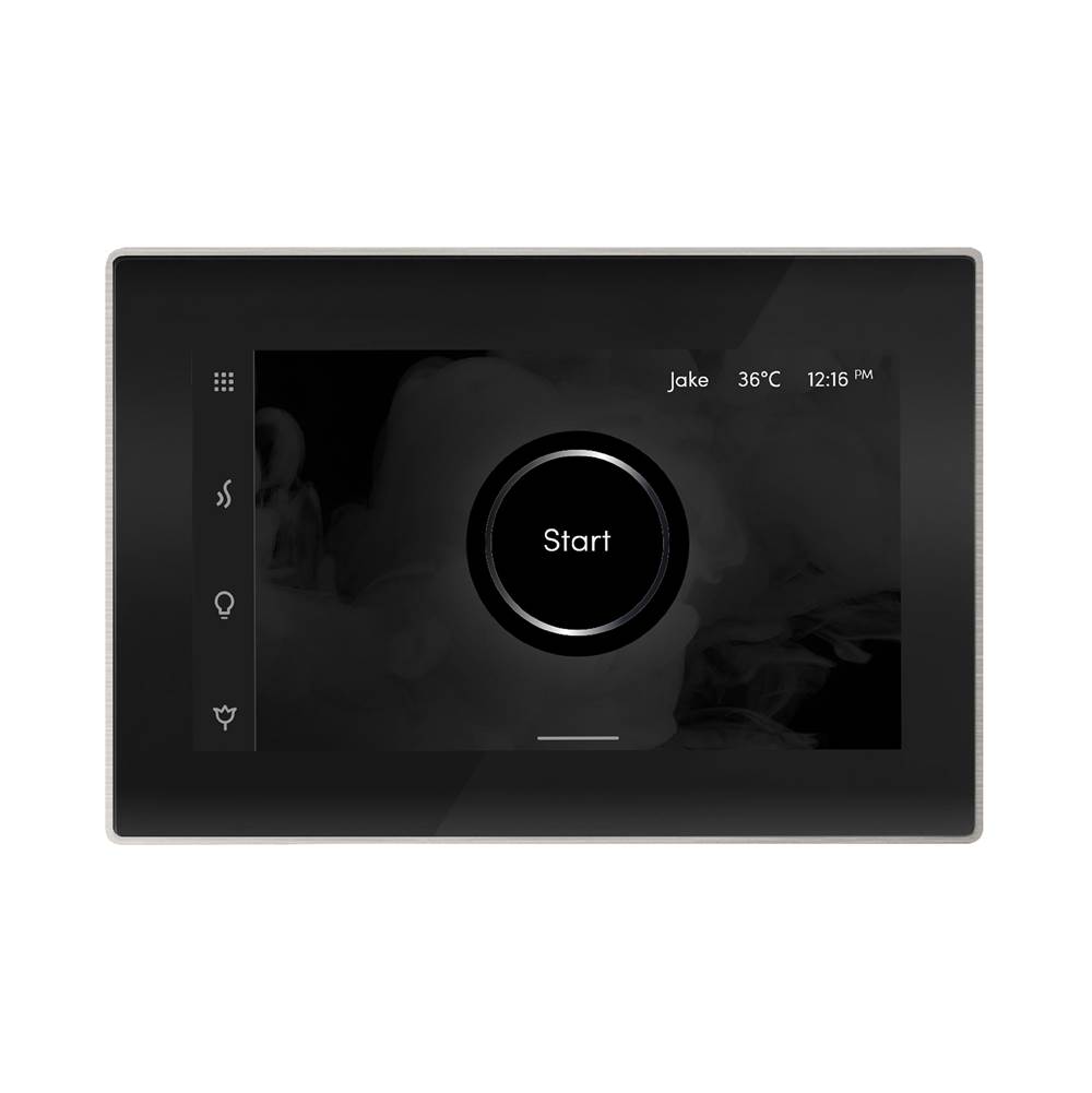 Mr. Steam iSteamX Steam Shower Control and Aroma Glass SteamHead in Black Brushed Nickel