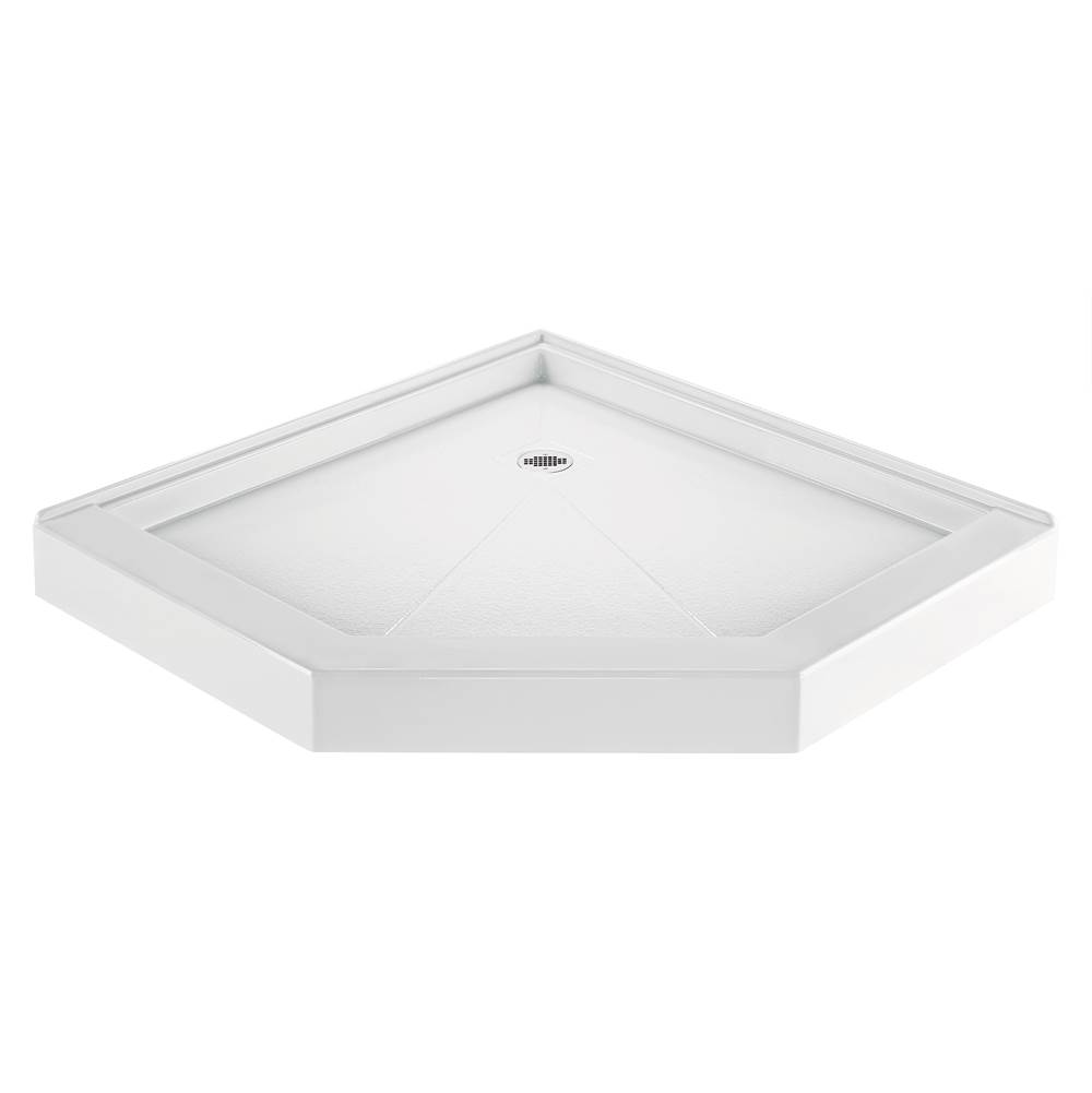 MTI Baths 3838 Acrylic Cxl Center Drain Neo Angle 2-Sided Integral Tile Flange - White