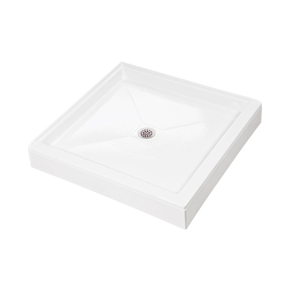 MTI Baths 4242 Acrylic Cxl Center Drain Dual 2-Sided Integral Tile Flange - Biscuit