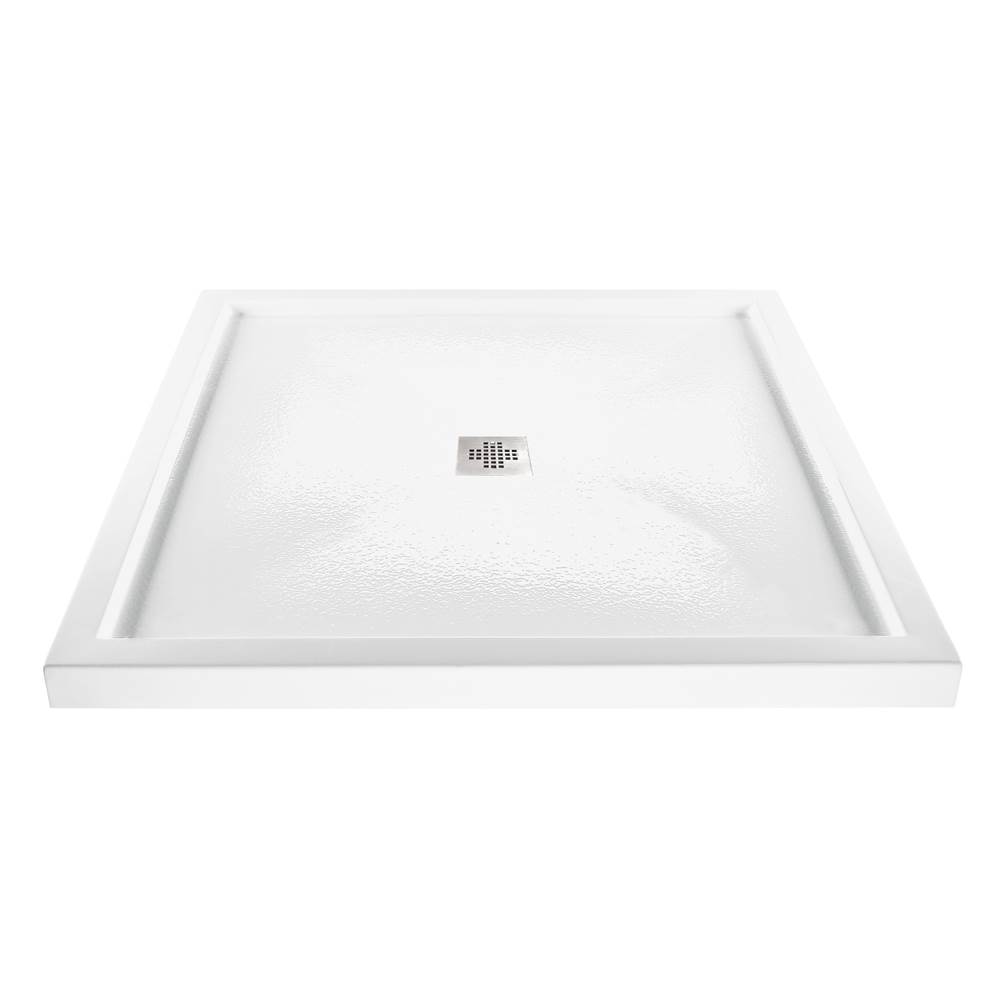 MTI Baths 4848 Acrylic Cxl Center Drain Multi Threshold - White