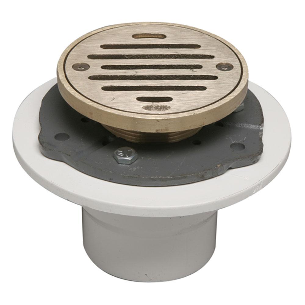 Mountain Plumbing 4'' Round Complete Shower Drain - PVC
