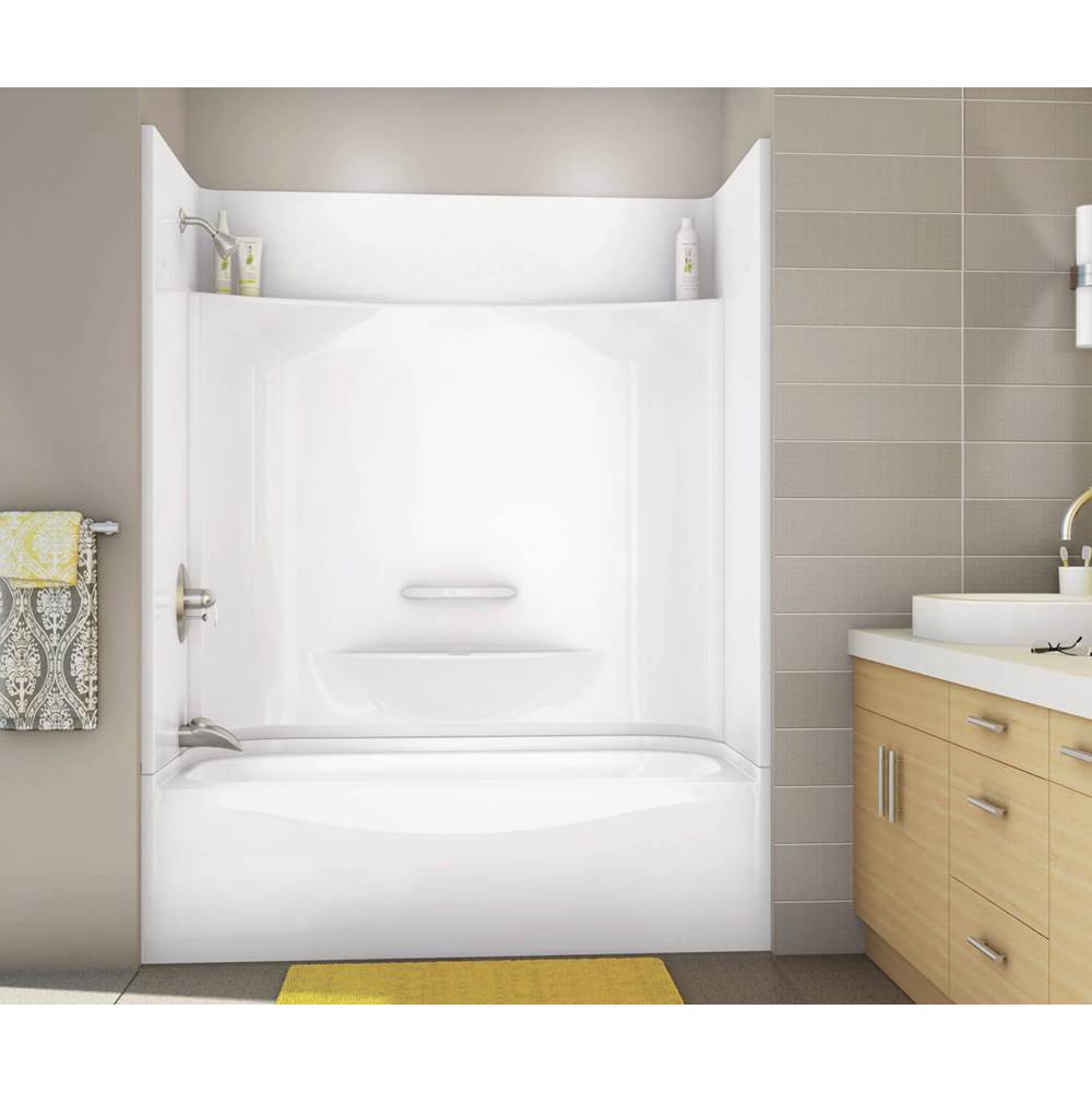 Maax KDTS 3060 AcrylX Alcove Left-Hand Drain Four-Piece Tub Shower in White