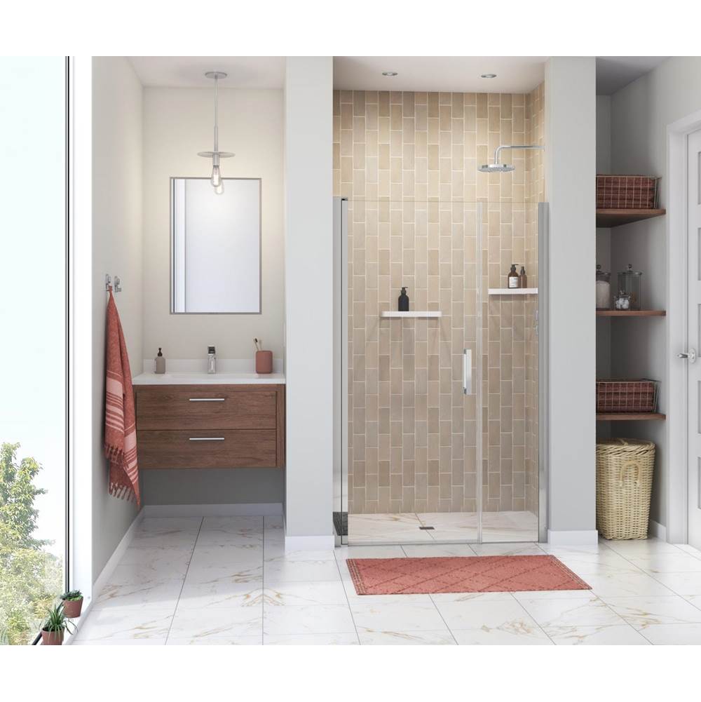 Maax Manhattan 43-45 x 68 in. 6 mm Pivot Shower Door for Alcove Installation with Clear glass & Square Handle in Chrome