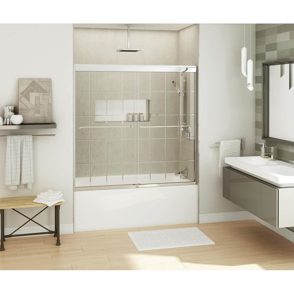 Maax Kameleon 55-59 x 57 in. 8 mm Sliding Tub Door for Alcove Installation with French Door glass in Chrome