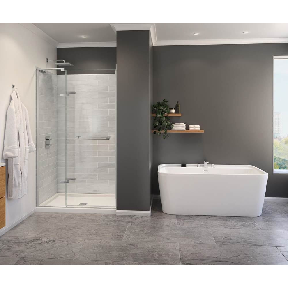 Maax Capella 78 44-47 x 78 in. 8 mm Pivot Shower Door for Alcove Installation with GlassShield® glass in Chrome
