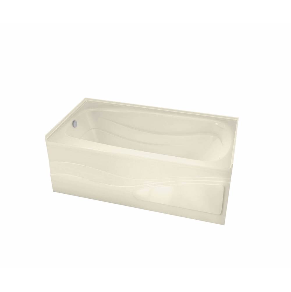 Maax Tenderness 6042 Acrylic Alcove Right-Hand Drain Combined Whirlpool & Aeroeffect Bathtub in Bone