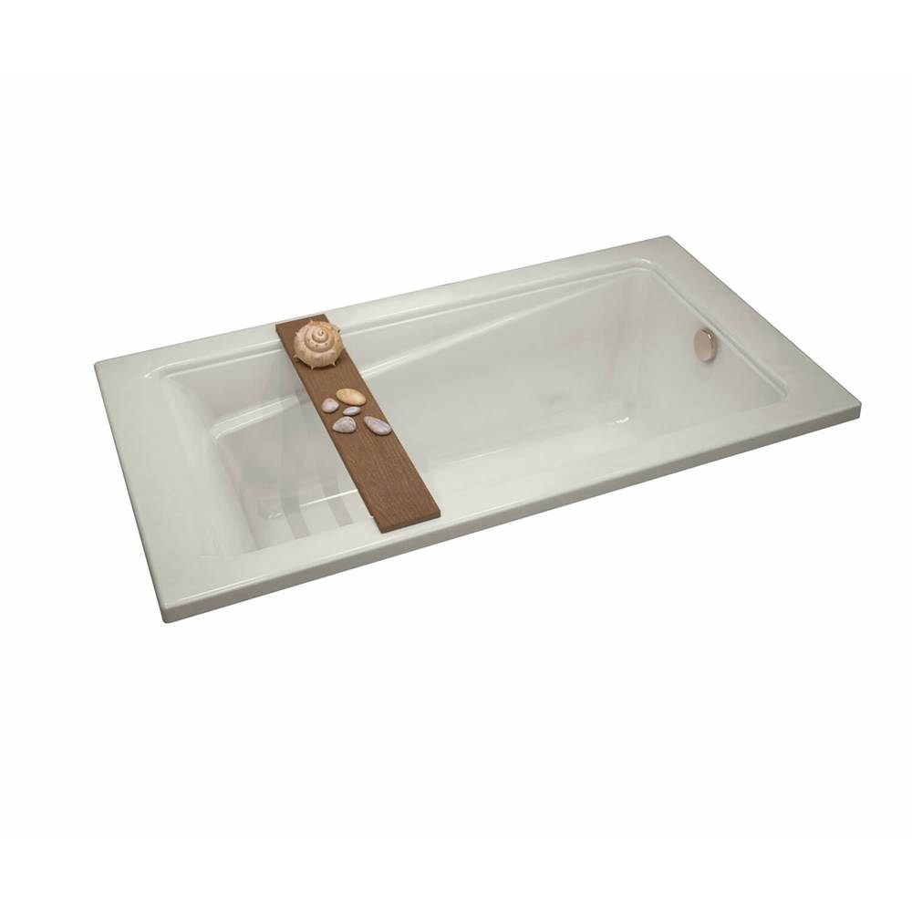 Maax Exhibit 6636 Acrylic Drop-in End Drain Combined Whirlpool & Aeroeffect Bathtub in Biscuit