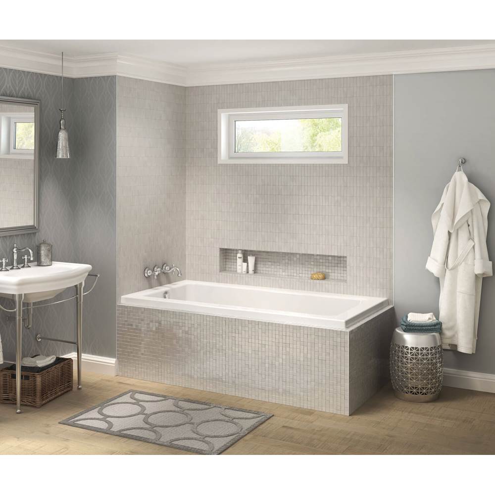 Maax Pose 7242 IF Acrylic Corner Left Left-Hand Drain Combined Whirlpool & Aeroeffect Bathtub in White
