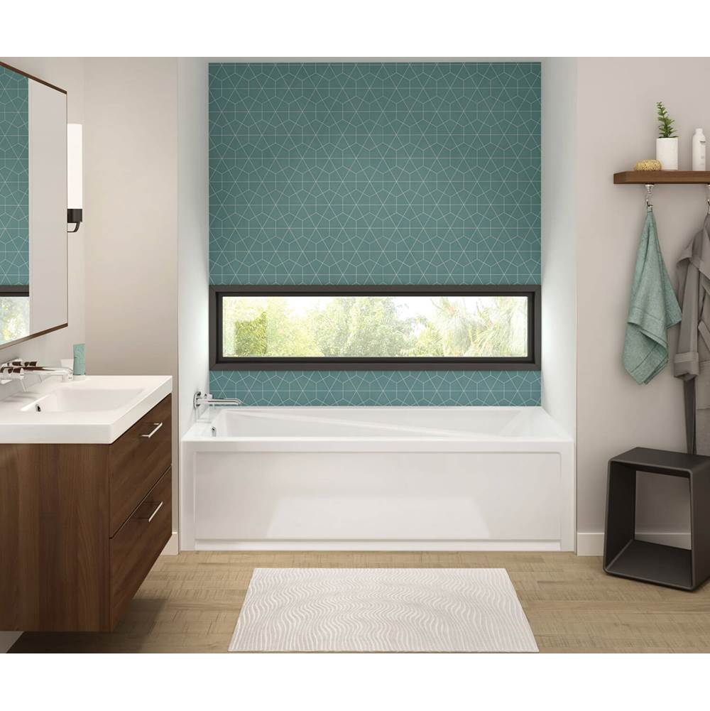 Maax Exhibit 7232 IFS AFR Acrylic Alcove Right-Hand Drain Combined Whirlpool & Aeroeffect Bathtub in White