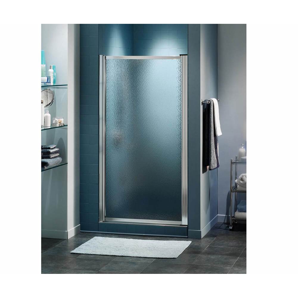 Maax Pivolok 19-20 3/4 x 64 1/2 in. Pivot Shower Door for Alcove Installation with Raindrop glass in Chrome