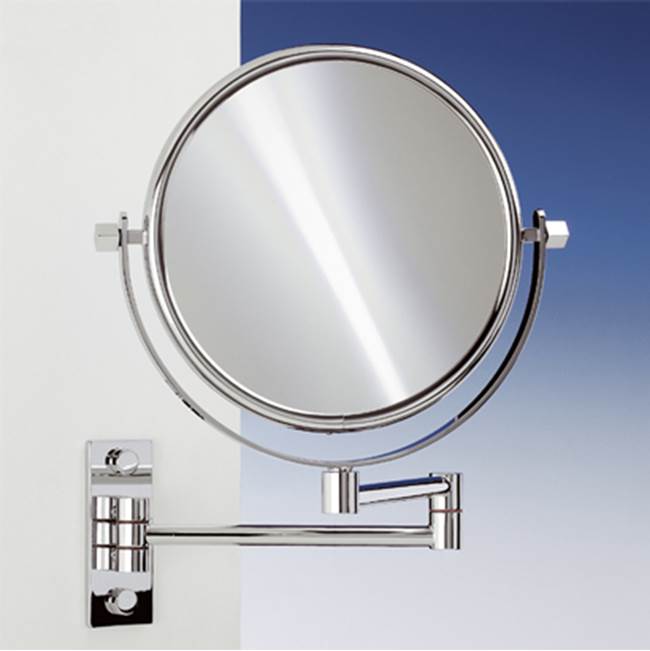 Nameeks Brass Wall Mounted Extendable Double Face 5x Magnifying Mirror
