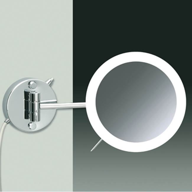 Nameeks Wall Mounted One Face Chrome Lighted 5x Magnifying Mirror