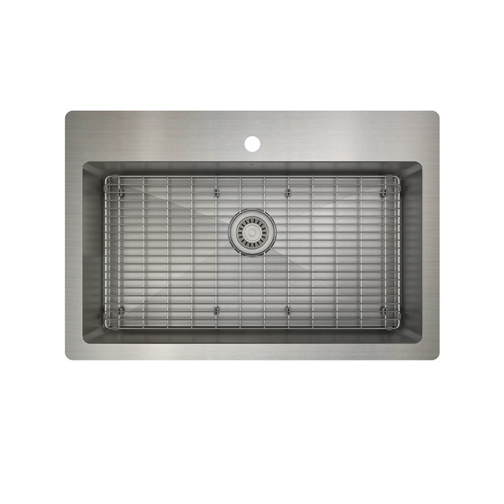 Prochef by Julien Proinox H75 Kitchen Sink Dualmount, Single 30X16X9 And Grid 30X16