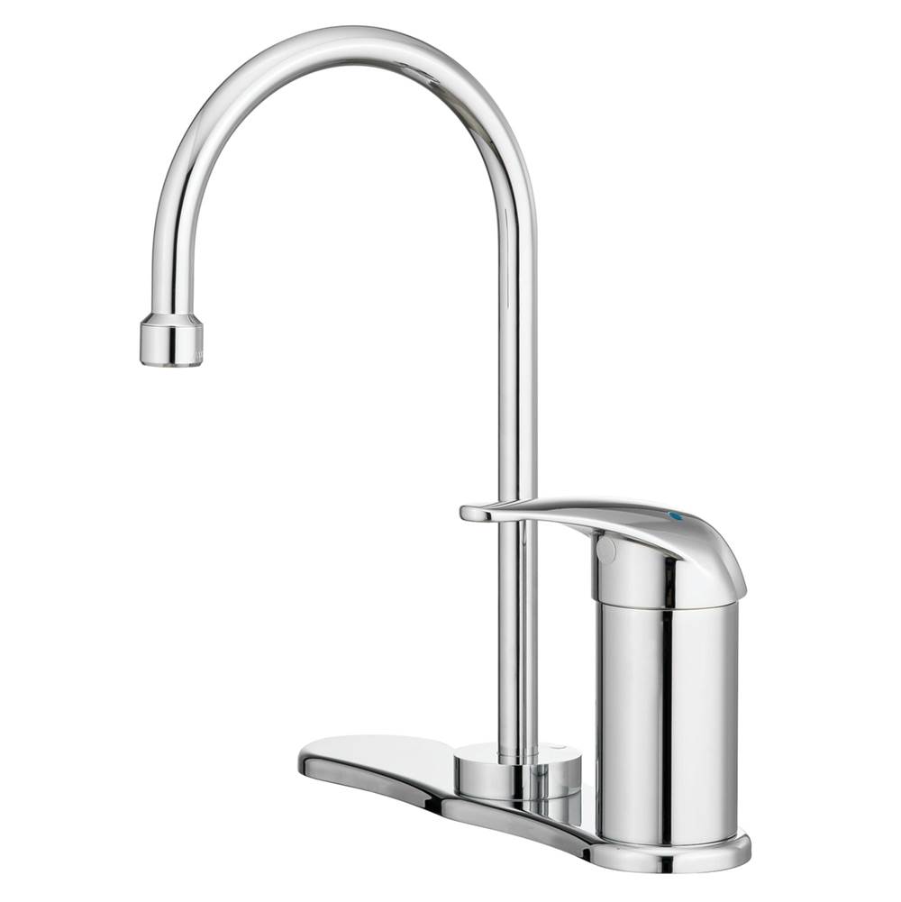 POWERS Gooseneck Spout Thermostatic Faucet with Deck Plate and 0.5 GPM Aerator
